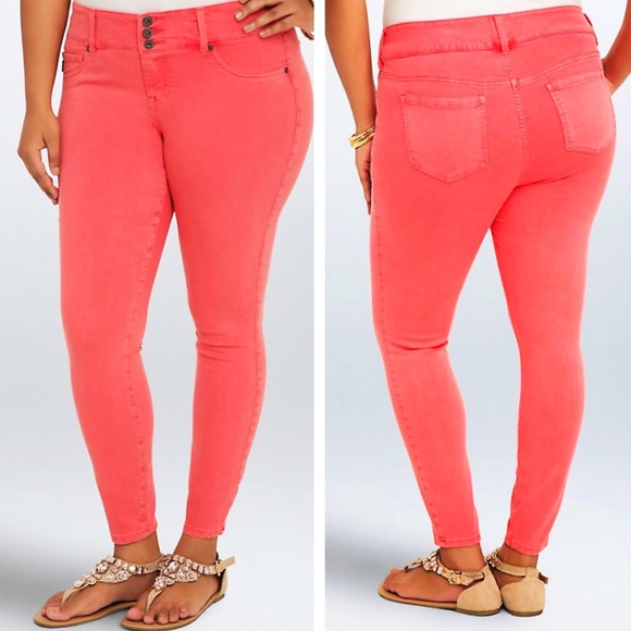 coral jeggings
